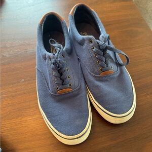 Polo Ralph Lauren Men's blue/navy 10 D Shoes Thornton II Canvas Lace Casual Shoe